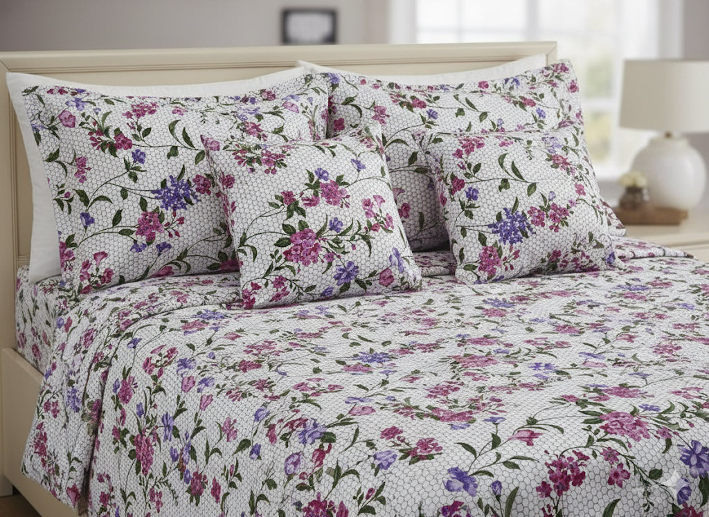 Cotton-Satin 5-Piece Bedsheet Set